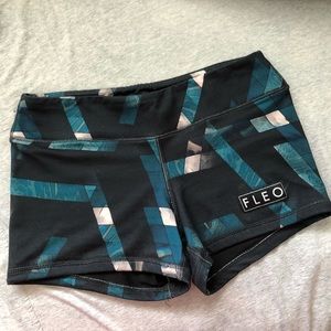 FLEO dark geo aztec print shorts